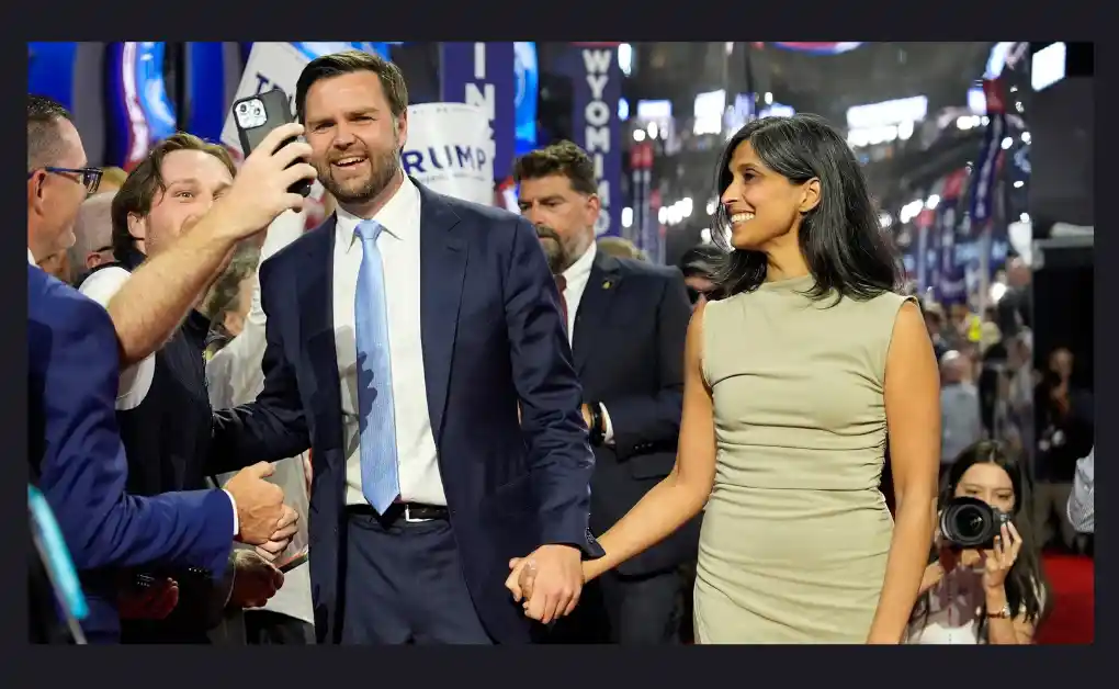 What the JD Vance Couch Jokes Reveal About Social Media and Misinformation 2 JD Vance with his wife Usha Vance